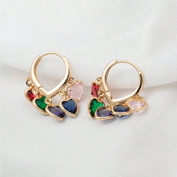 Anthropologie Jewelry - Heart Hoop Earrings S1083